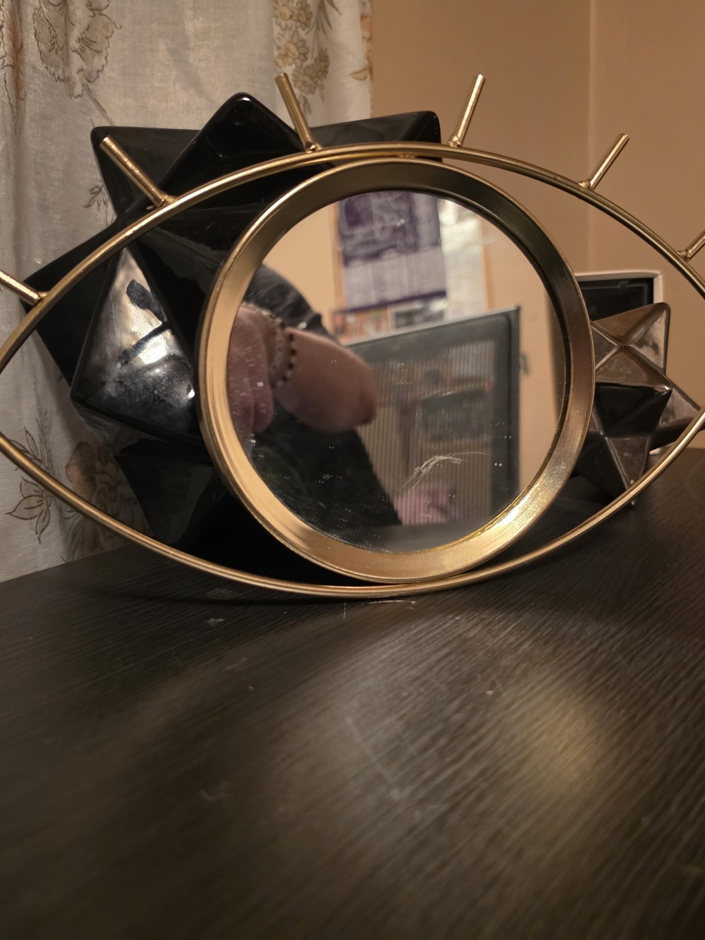 Gold Eye-Shaped Wall Mirror - Decorative Home Wall Decor